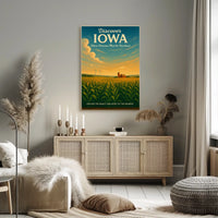 Iowa's Scenic Beauty Landscape Vintage Midwest Poster