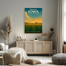 Iowa's Scenic Beauty Landscape Vintage Midwest Poster