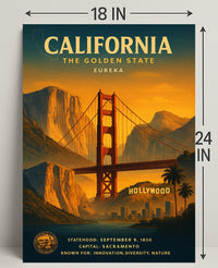 California The Golden State Vintage Poster PosterGoat