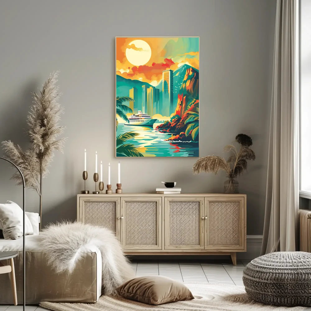 Vintage Parisian Skyline Art Deco Poster