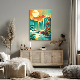 Vintage Parisian Skyline Art Deco Poster