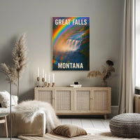 Stunning Great Falls Montana Scenic Nature Landscape Photography Realism Art Poster For Wanderlust Decor Enthusiasts