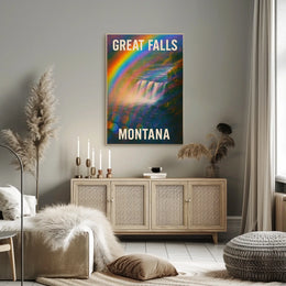 Stunning Great Falls Montana Scenic Nature Landscape Photography Realism Art Poster For Wanderlust Decor Enthusiasts