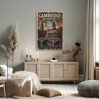Cambridge Cityscape Travel Realism Collectible Poster