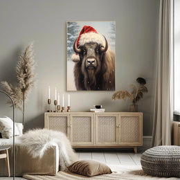 Festive Bison In Winter Wonderland Poster