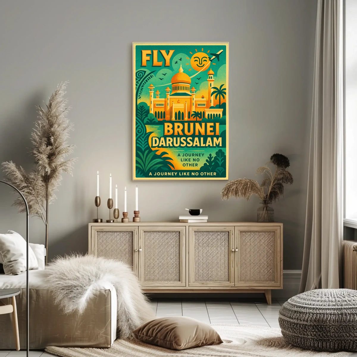 Fly to Brunei Darussalam Poster
