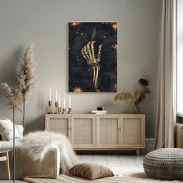Skeleton Hand with Quill Art Artistic or Pop Culture Poster