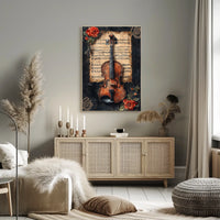 Violin and Sheet Music Classic Cultural or Heritage Poster