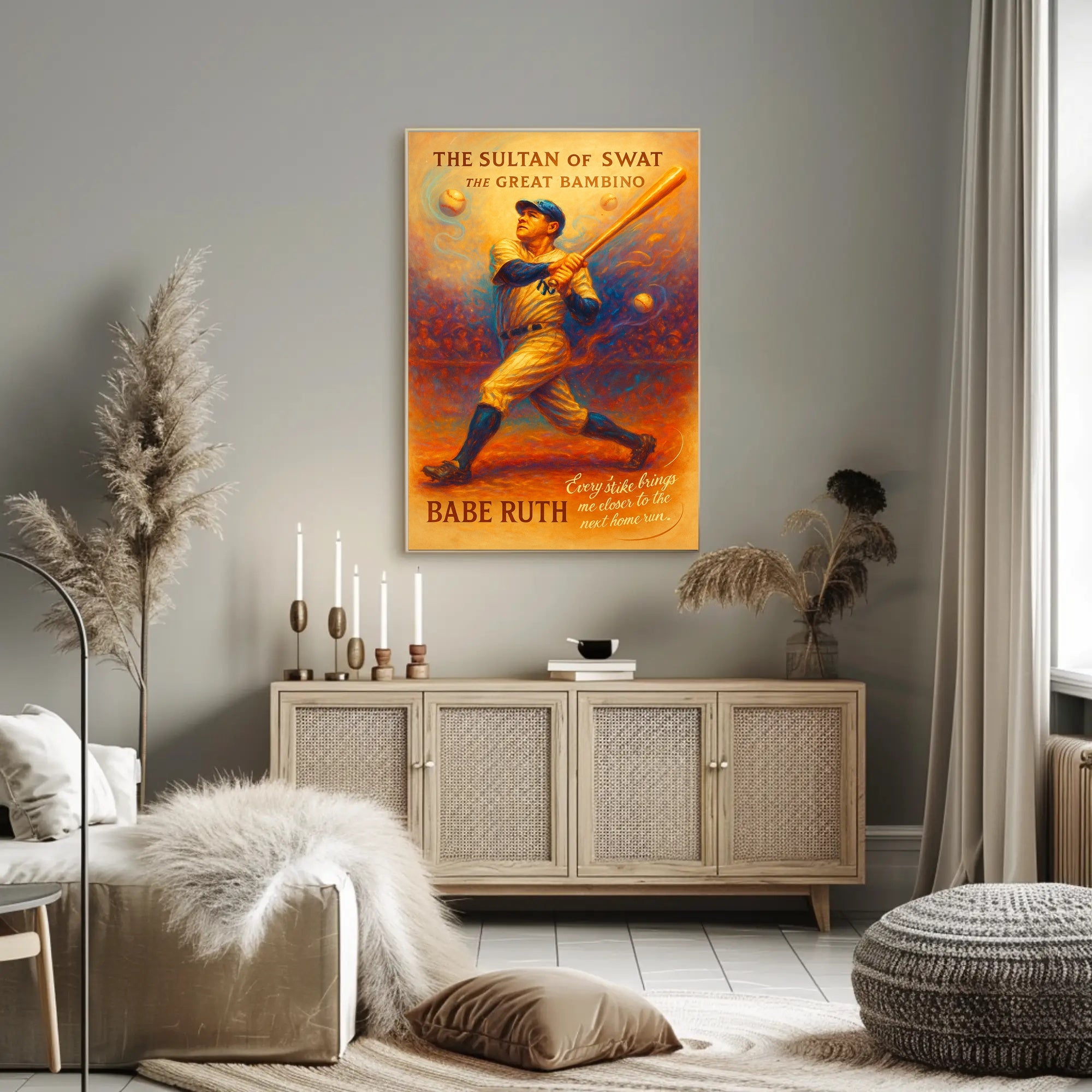 Babe Ruth Vintage Baseball Sports Poster