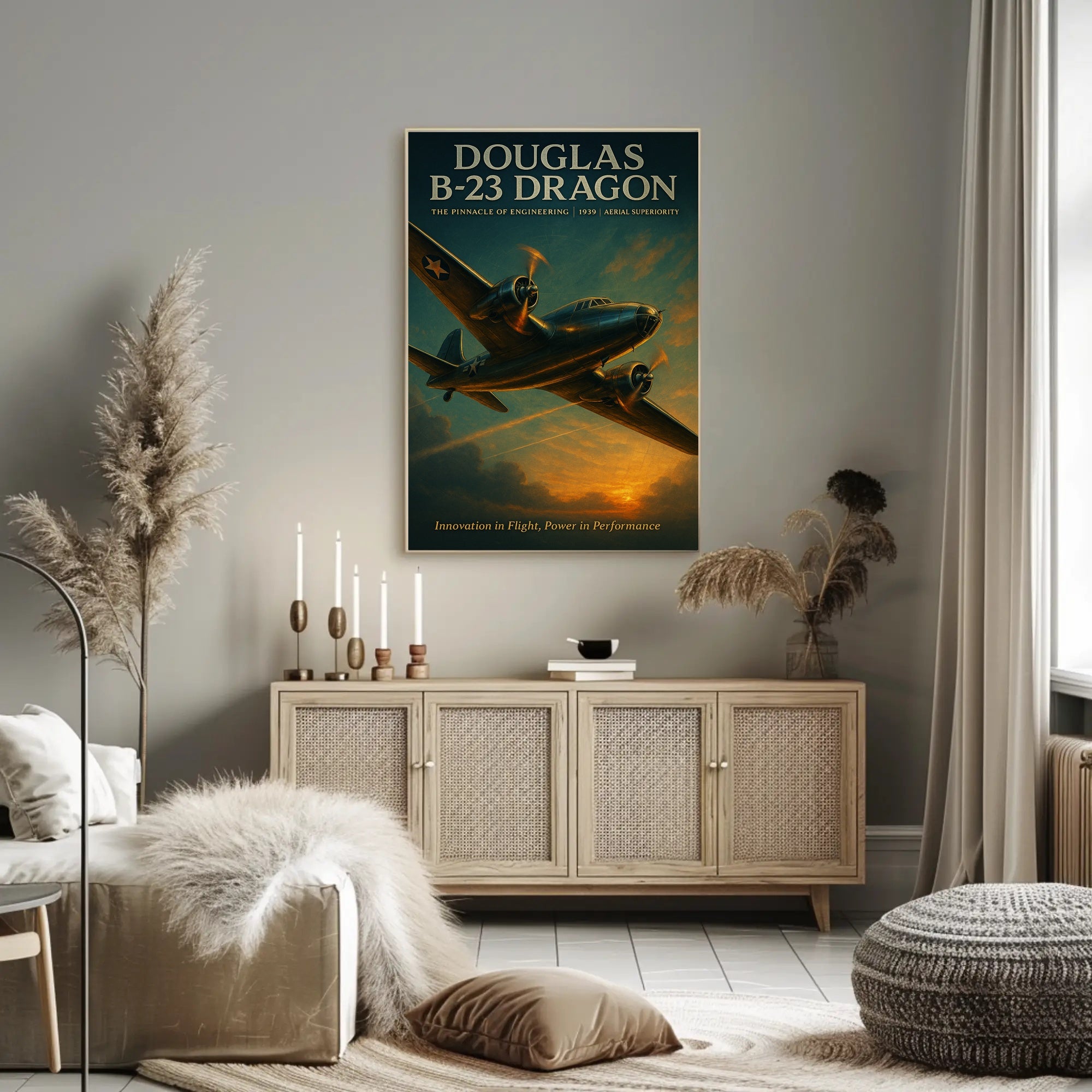 Vintage Douglas B-23 Dragon Aircraft Poster