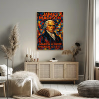 James Madison 4th President of the United States Glitch Hop Art Poster