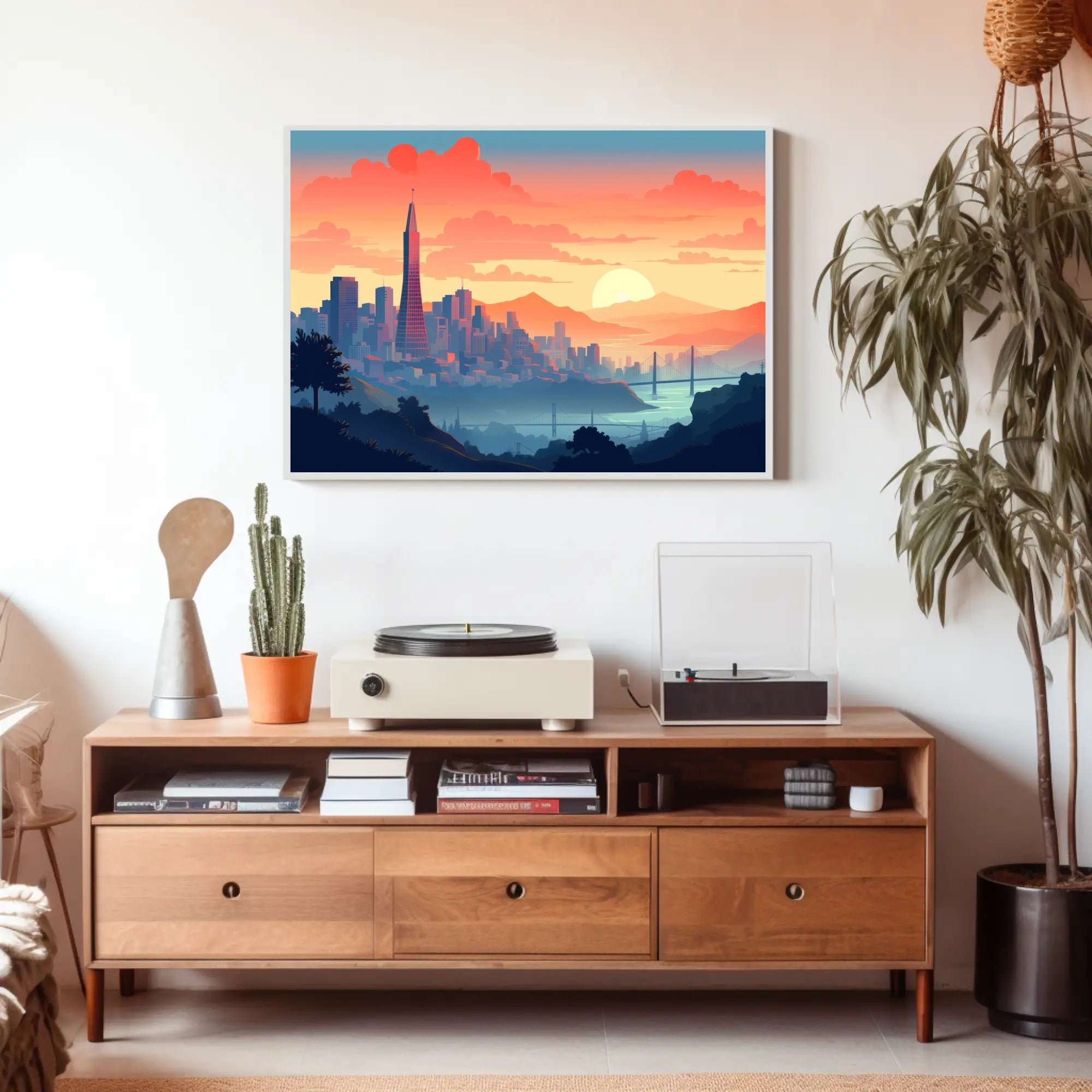 Sunset Over the Cityscape Poster