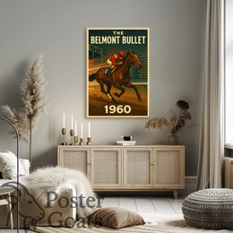 Belmont Bullet Vintage Sports Racing Poster