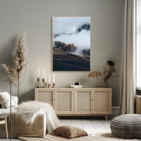 Misty Autumn Mountain Landscape Photorealistic Art Print