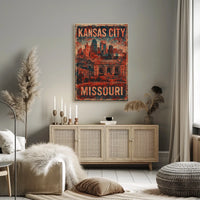 Kansas City Vintage Skyline Collector Poster