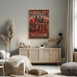 Kansas City Vintage Skyline Collector Poster