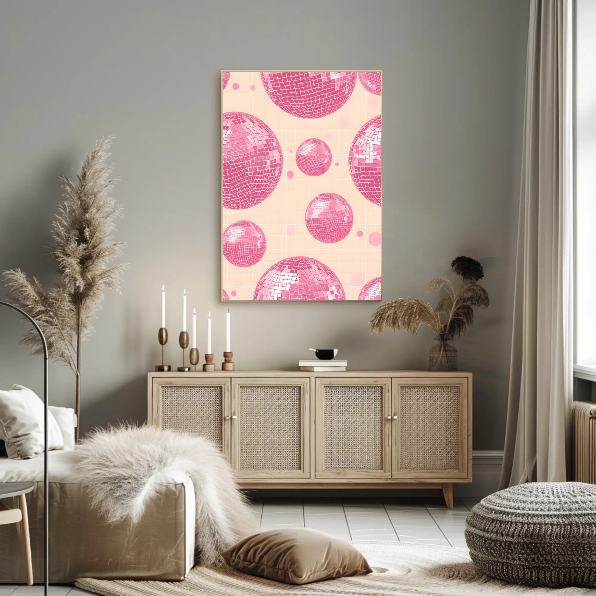 Pink Disco Balls Pop Culture Poster PosterGoat