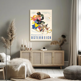 Winter Fun in Austria Vintage Travel Poster PosterGoat