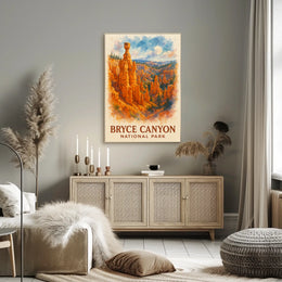 Bryce Canyon Watercolor Poster: Majestic Nature Art Print