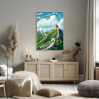 Great Wall of China Artistic Travel Poster