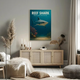 Majestic Reef Shark Photorealistic Animal Poster PosterGoat
