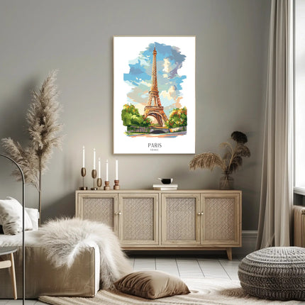 Eiffel Tower Art Print for Travel Poster