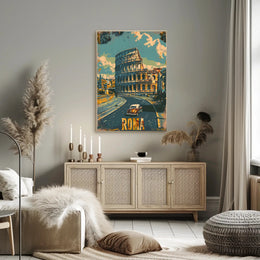 Vintage Rome Colosseum Mid-Century Travel Poster