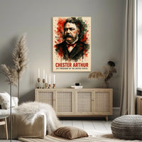 Chester Arthur Watercolor Art Print Presidential Poster