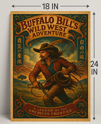 Buffalo Bill Wild West Adventure Vintage Cultural Poster