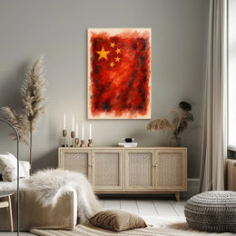 Watercolor Flag Of China Poster