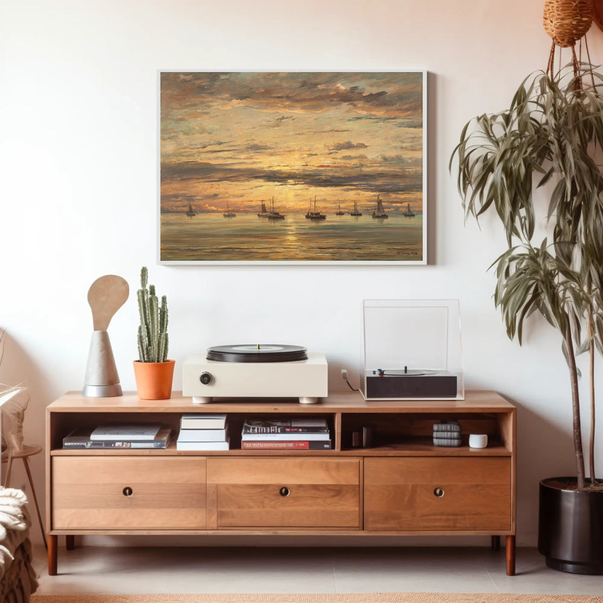 Serene Sunset Seascape Classic Artistic Poster
