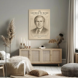 George W Bush 43rd President Sketch Poster Art Print Decor PosterGoat