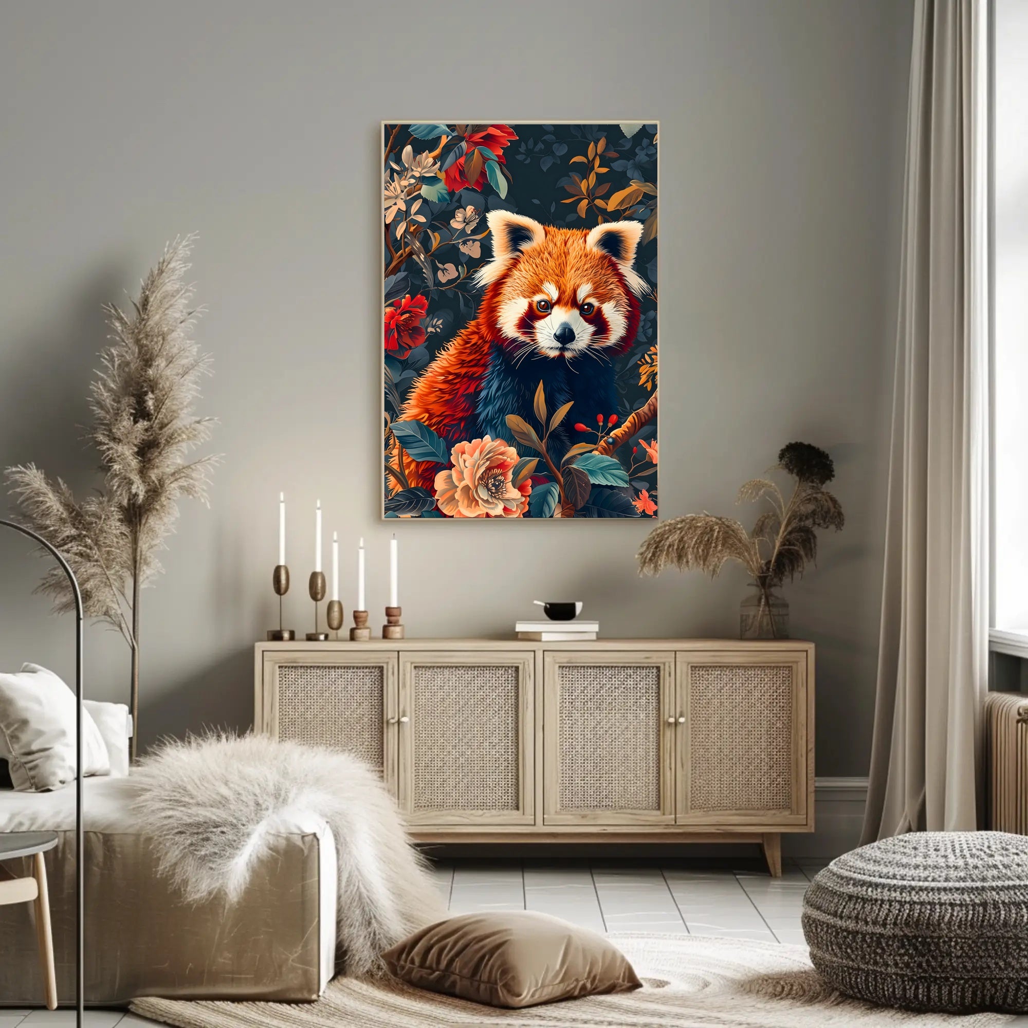 Red Panda Nature Whimsy: Stunning Vibrant Animal Poster