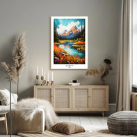 Banff Scenic Landscape Modern National Park Poster PosterGoat