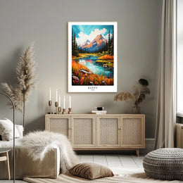 Banff Scenic Landscape Modern National Park Poster PosterGoat