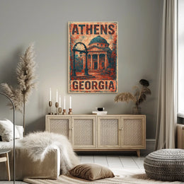 Athens, Georgia Architectural Tribute Poster
