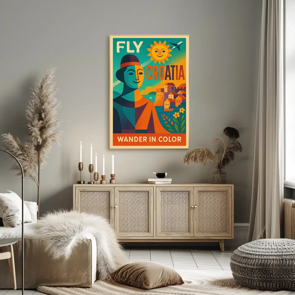 Vibrant Croatia Travel Poster for Cultural Exploration PosterGoat