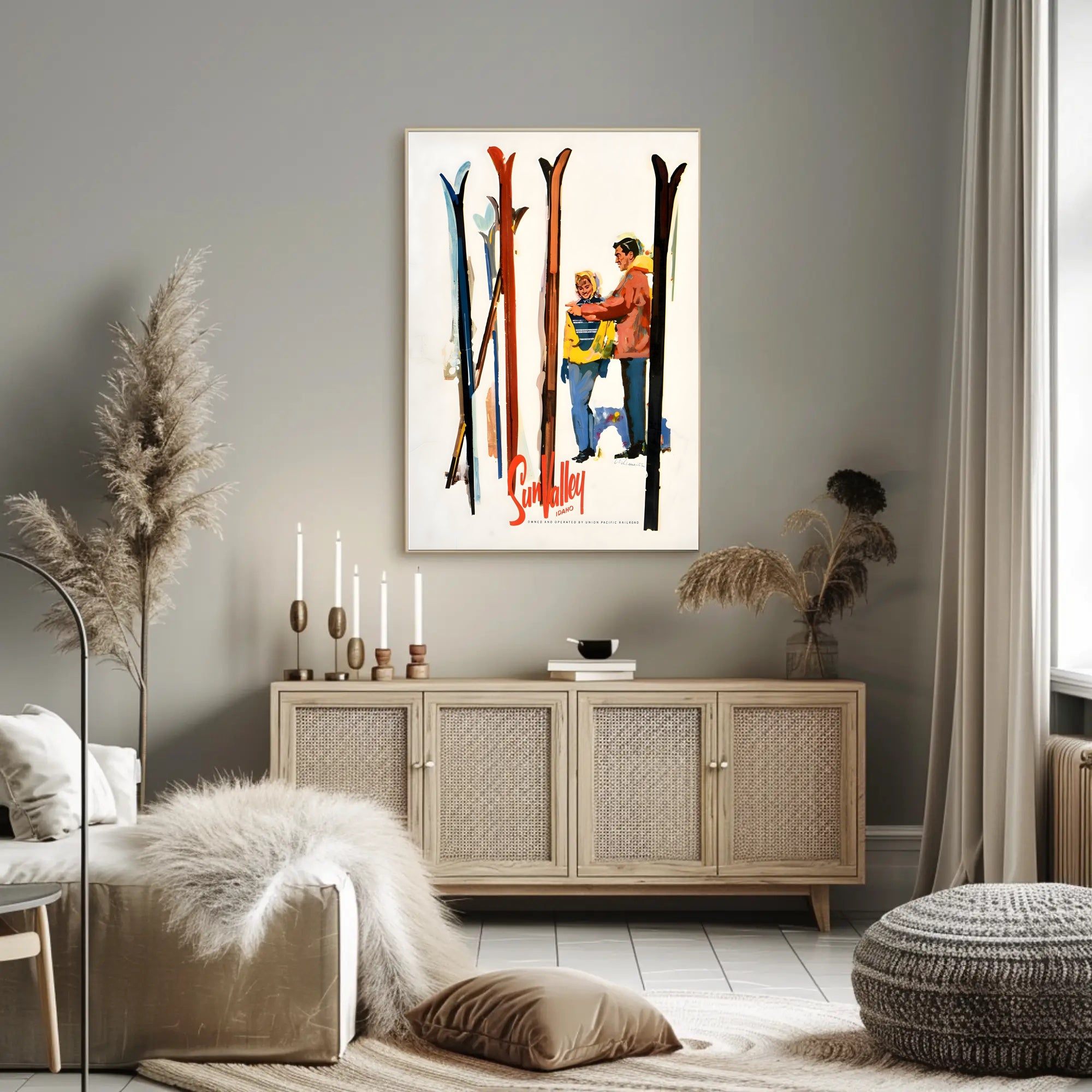 Vintage Ski Adventure in Sun Valley Travel Poster PosterGoat