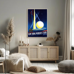 New York Worlds Fair Cityscape Poster Retro Wall Art