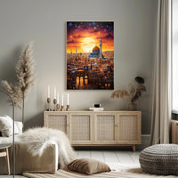Sunset Over The Ancient City Poster