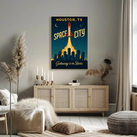 Houston Space Shuttle Launch Poster Space or Astronomy Poster