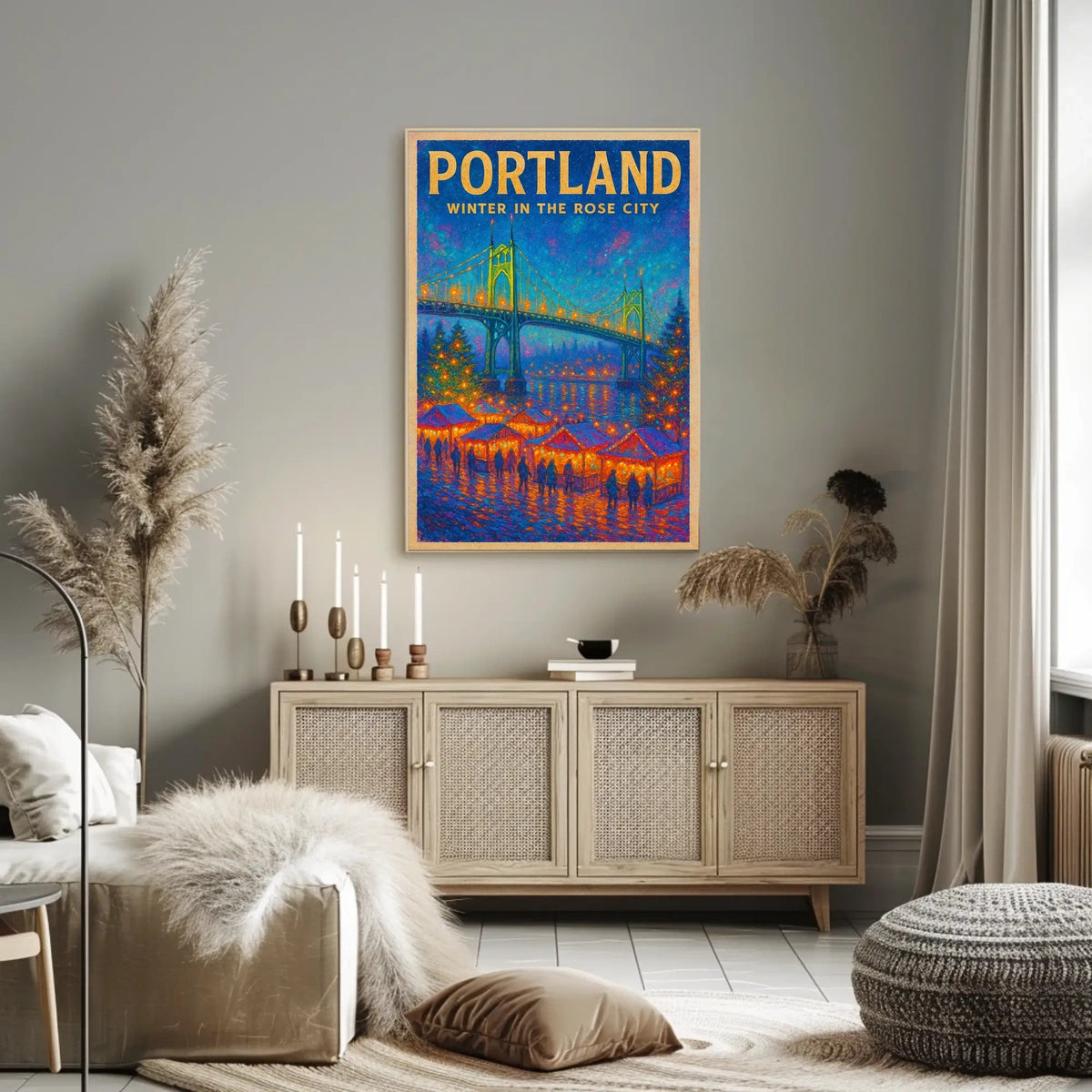 Portland Winter In The Rose City Poster