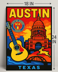 Vibrant Austin, Texas Poster PosterGoat