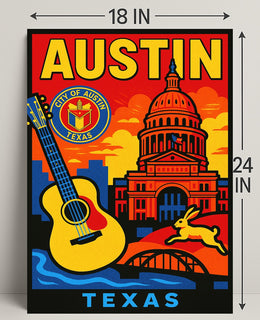 Vibrant Austin, Texas Poster PosterGoat