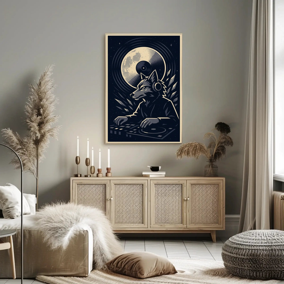 Dj Wolf Under The Moon Poster