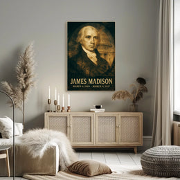 James Madison 4th President of the United States Double Exposure Poster