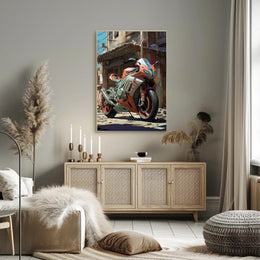 Urban Motorcycle Art Poster PosterGoat