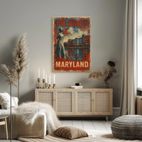 Columbia Maryland Cityscape Urban Landscape Wanderlust Souvenir Wall Art Decor Poster