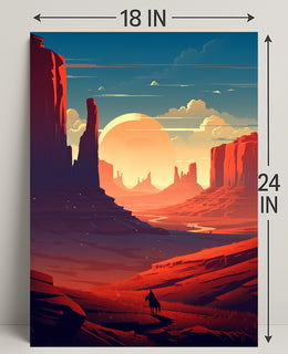 Desert Sunset Journey Poster PosterGoat