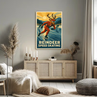 Reindeer Speed Skating Poster